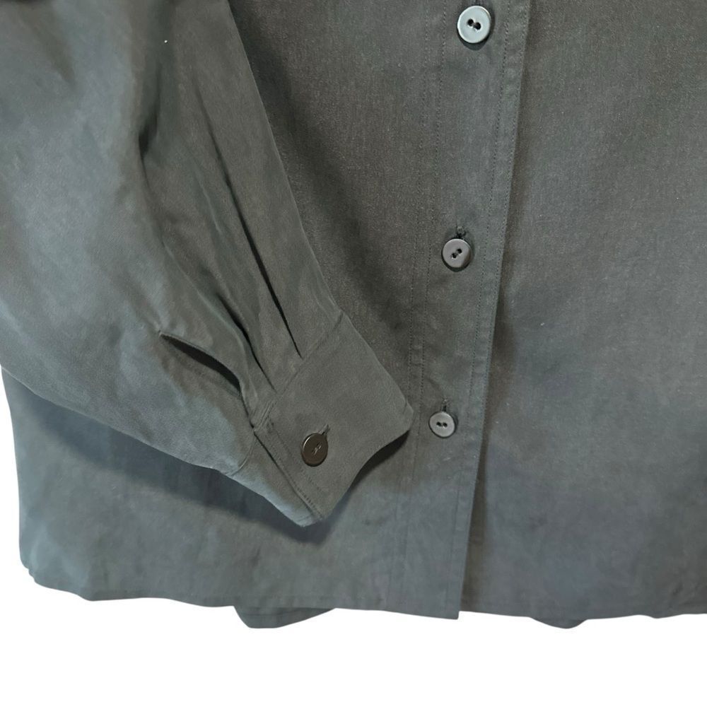 Revolve Equipment Black Gray Sueded Finish Utility Button-Up Shirt Blouse - Picture 6 of 8